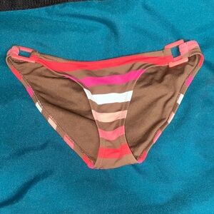 Aeropostale Striped Bikini Bottom in Pink and Brown